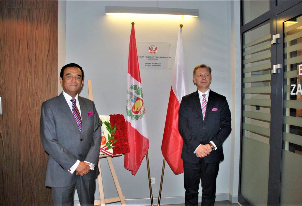 Otwarcie Konsulatu Honorowego Peru w Gdańsku przez jego Ekscelencję Ambasadora Peru pana Alberto Salas-Barahonę